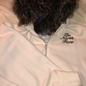 Northface zipper hoodie jacket with fur hood